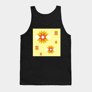 Retro geometric star pattern Tank Top